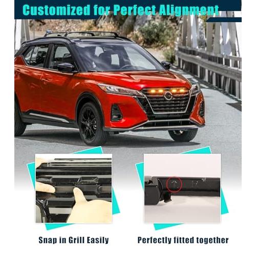 【並行輸入品】Front Bumper Grill Lights Made for Nissan Kicks 2021 2024 Accessの画像