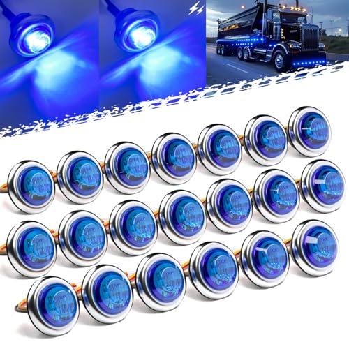【並行輸入品】BJZ 3/4\" Strobe+Steady Marker Lights Dual Function Blue Trailerの画像