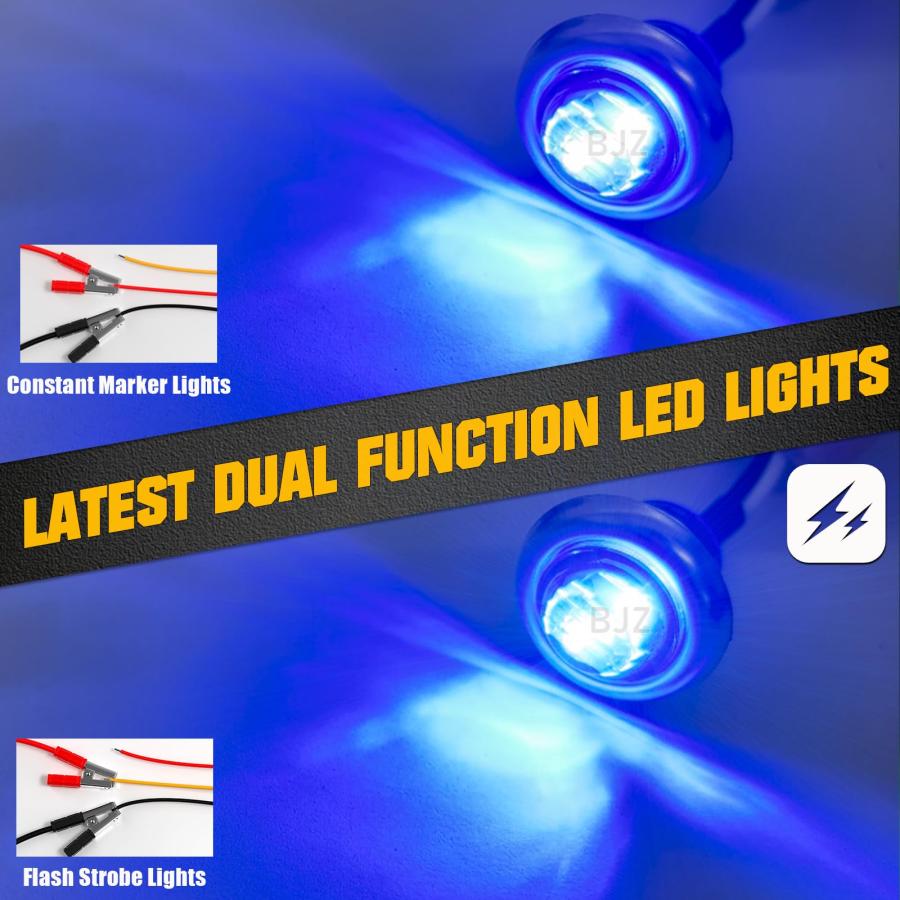 【並行輸入品】BJZ 3/4\" Strobe+Steady Marker Lights Dual Function Blue Trailerの画像