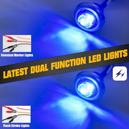 【並行輸入品】BJZ 3/4\" Strobe+Steady Marker Lights Dual Function Blue Trailerの画像