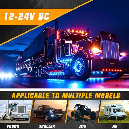 【並行輸入品】BJZ 3/4\" Strobe+Steady Marker Lights Dual Function Blue Trailerの画像