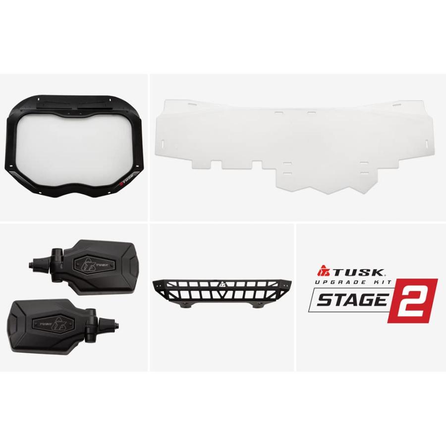 Tusk Stage 2 UTV Cargo Barricade Kit with Windshield, Rear Windo 並行輸入品