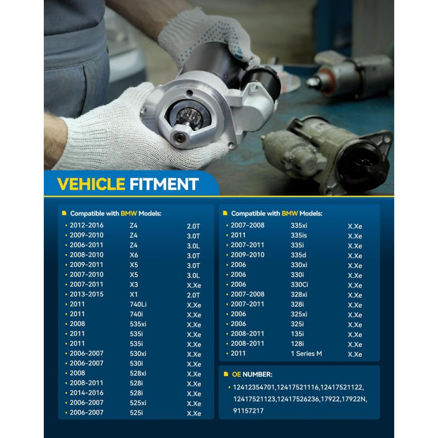 【並行輸入品】PHILTOP スターターモーター 交換用 17922N 328i、325i、330i、330xi、328xi、335xi、330の画像