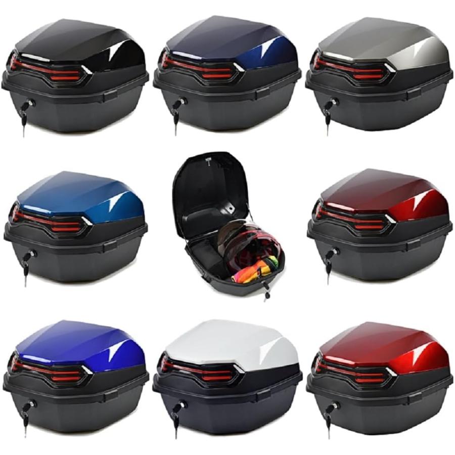 バイクリアボックス 43L トップケース 着脱可能式 大容量 フルフェイス収納 44L ブラックリアボックス テトップケース バイク フルフェイス リア
