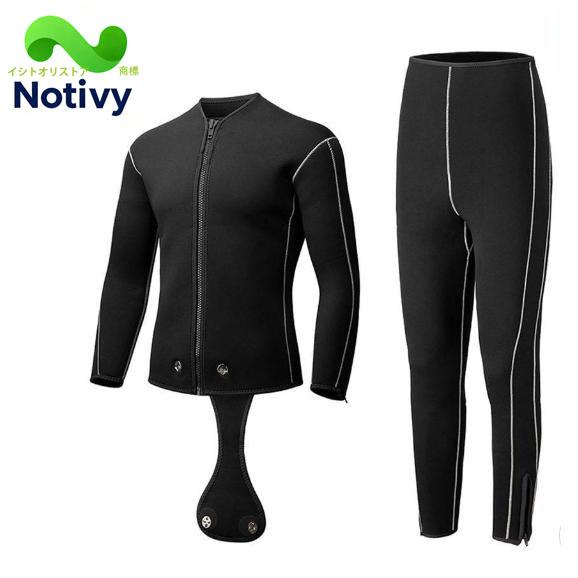 メンズウェットスーツ5mm 2ピースブラックウィンター水着ネオプレンウルトラストレッチフロントジップフルボディダイビングスーツダイビング用長袖サーマルウェ メンズウェットスーツ5mm 2ピースブラックウィンター水着ネオプレン