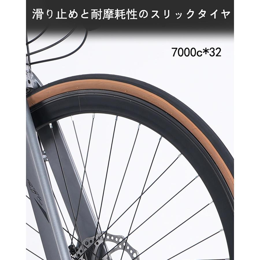 ロードバイク700C アルミ合金製自転車 アルミフレーム ディスクブレーキ エアロロードバイク 18 ディレーラ デュアルコントロールレバ 初心者 身長165?190cmに適の画像