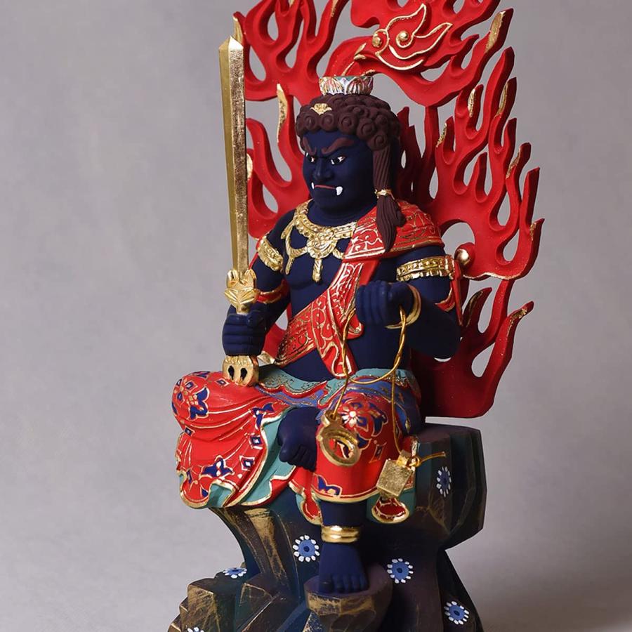 不動明王 仏像 木彫り ツゲ 守り本尊 木製 厄除け 魔除け (不動明王像