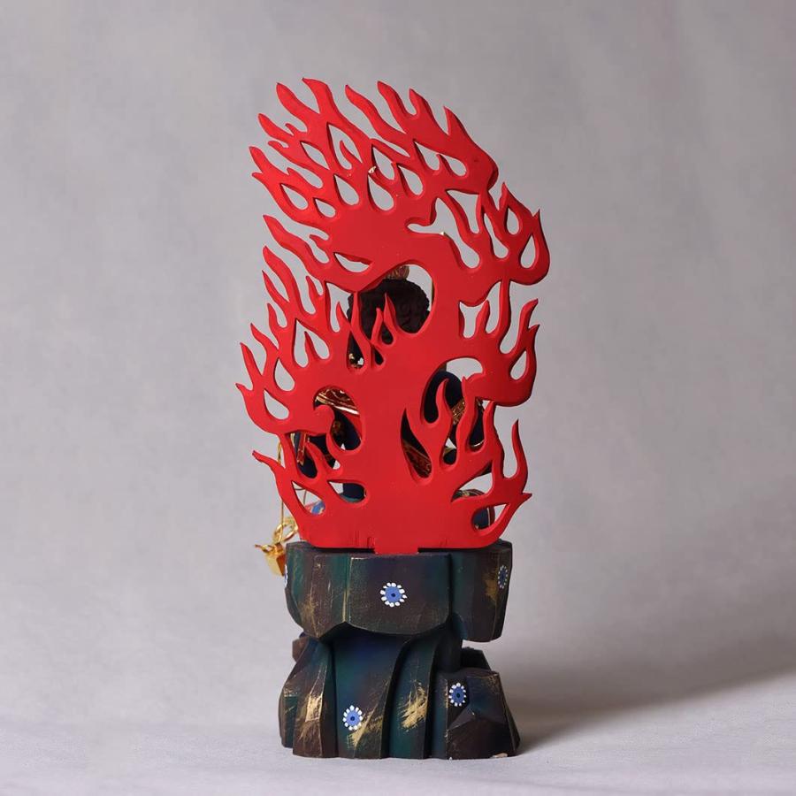 不動明王 仏像 木彫り ツゲ 守り本尊 木製 厄除け 魔除け (不動明王像