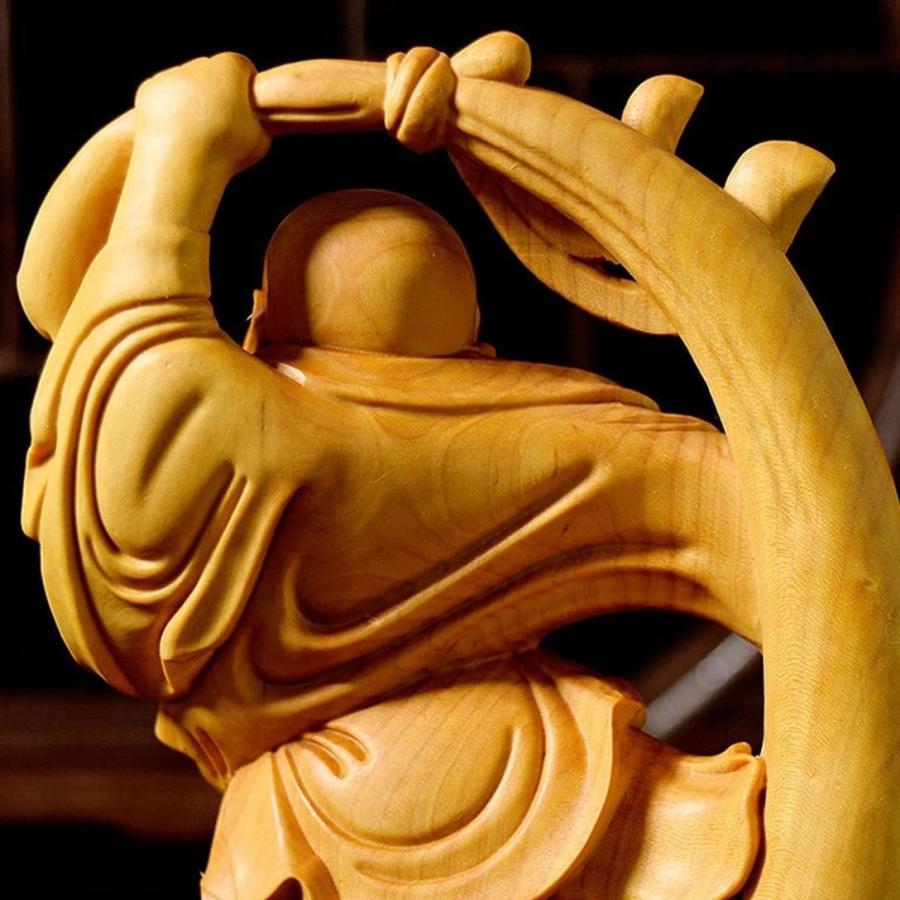 仏像 木彫り 弥勒仏 布袋さん 布袋様 天然ツゲ木彫り 仏教 弥勒手彫り