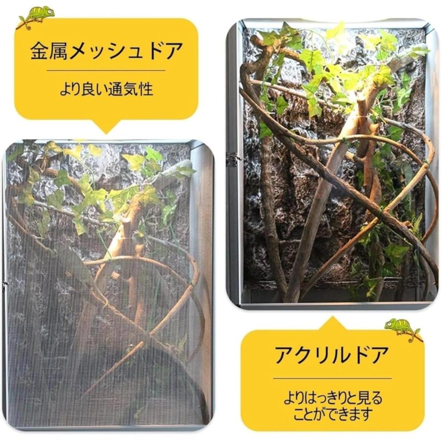 爬虫類ケージ 縦長アクリル飼育ボックス カメレオン トカゲ対応 組立式