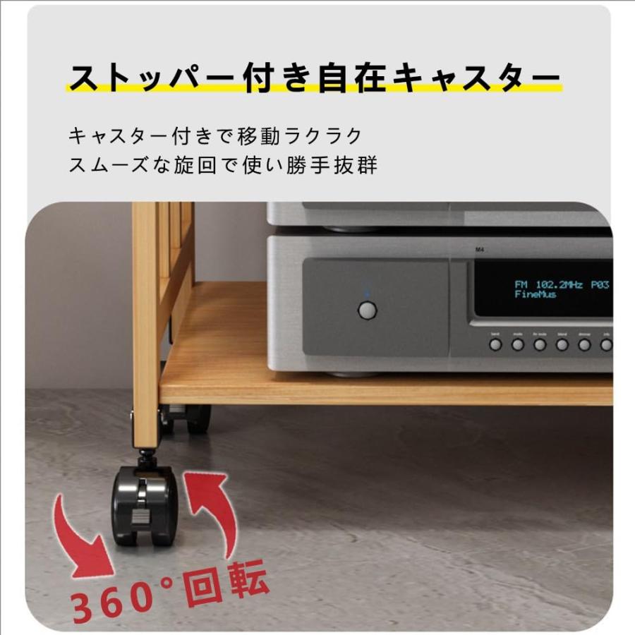 木製オープンシェルフ キャスター付き オープンシェルフ 木製 キャスター付き 2段/3段/4段 選べる 大容量収納