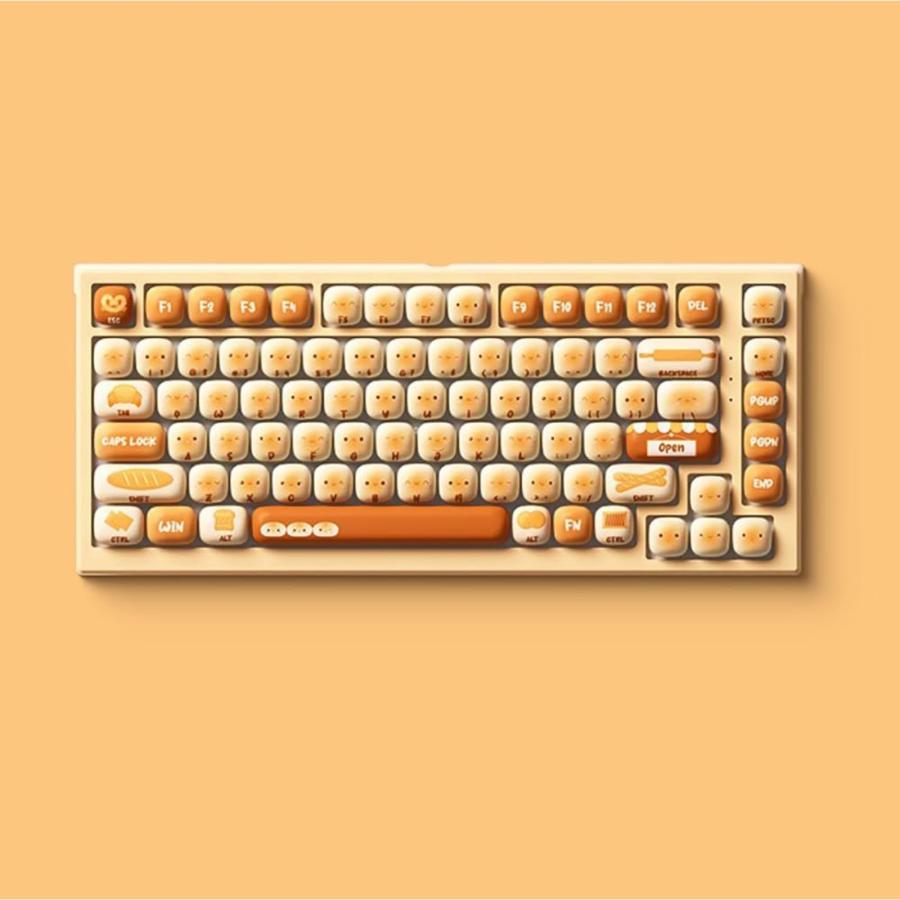 かわいいキーキャップ イエロー MOG 輪郭キーキャップ 138 キー丸型