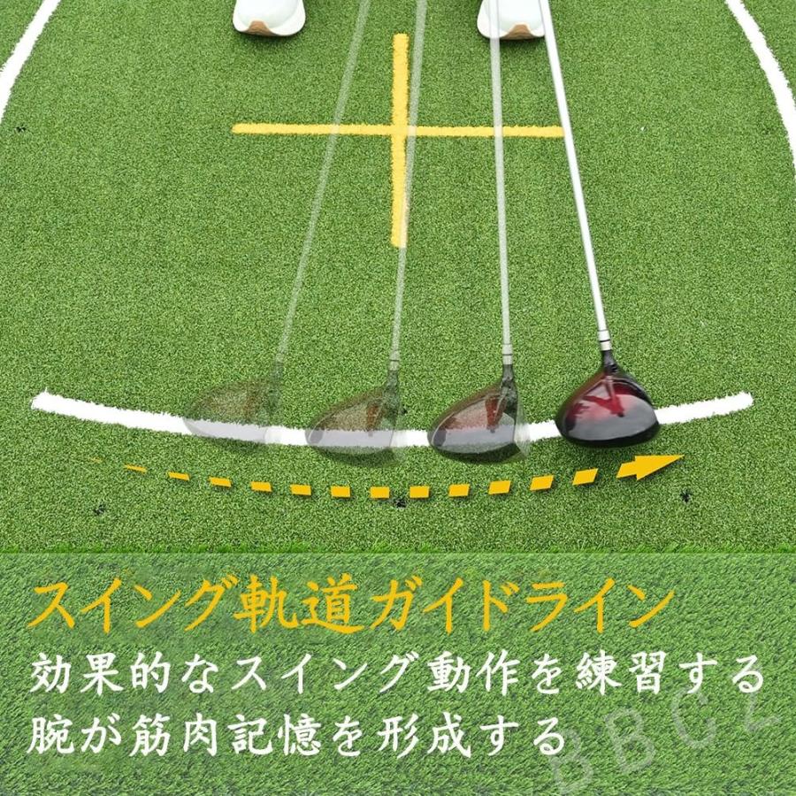 ゴルフ練習用打撃マット 4-in-1 120×177cm ゴルフマット 練習用 大型 3WAY芝 177×120cm 素振り ドライバー