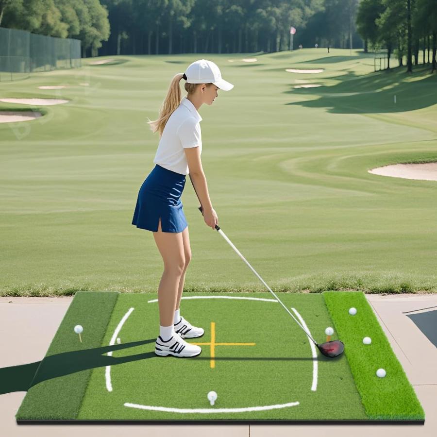 ゴルフマット 練習用 大型 3WAY芝 177×120cm 素振り ドライバー