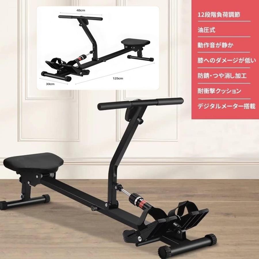 ローイングマシーン ボート漕ぎ運動器具 12段階負荷調節 筋トレ 有酸素