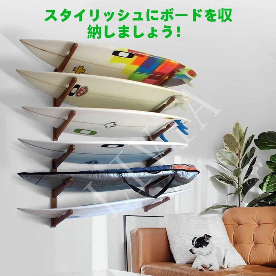 壁掛け式収納ラック サーフボード 式 ロングおよびショート 竹製