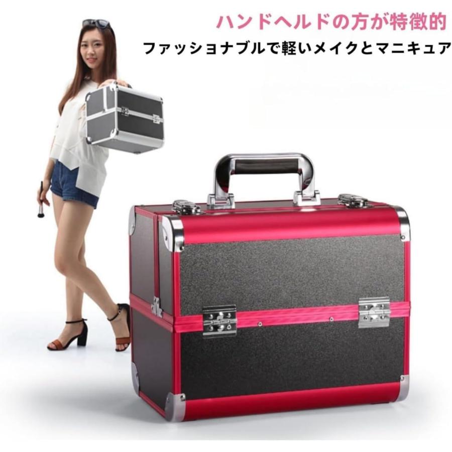 メイクボックス 2段トレイ コスメボックス コスメ道具入れ 収納ケース