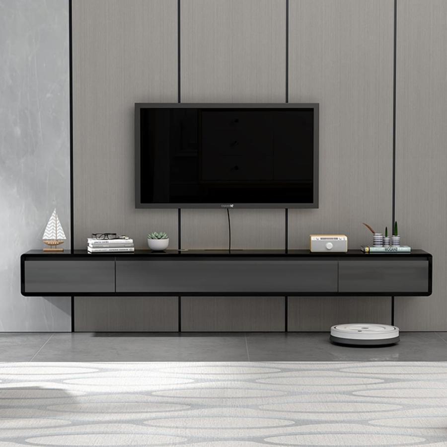 テレビ ローボード - テレビ台 壁掛け式 - フローティングテレビスタンド、120/140cmテレビスタンド テレビ ローボード、引き出し2段付き テレビボード、 フロー（Yahoo!・石通ストア）