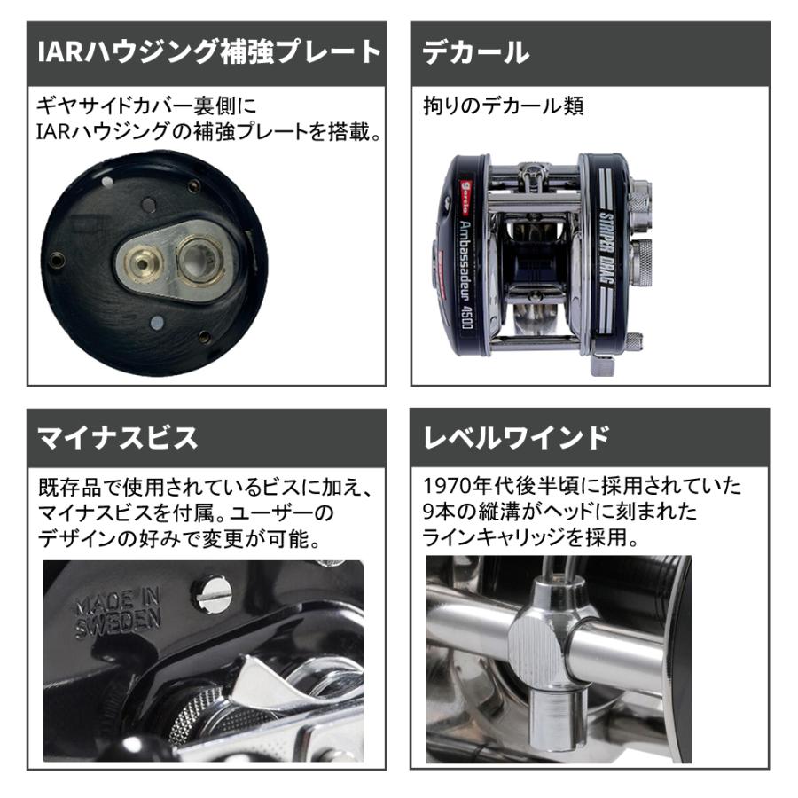 AbuGarcia - アブガルシア　アンバサダー4501 ストライパー ブラック左 アブガルシア アンバサダー 4501 ストライパー ブラック 左