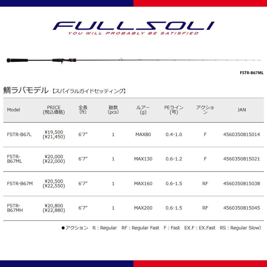 メジャークラフト フルソリ FSTR-B67L 鯛ラバロッド MajorCraft NEW フルソリ 鯛ラバ FSTR-B67Lの最安値・インプレ