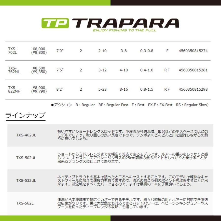 メジャークラフト トラパラ ネイティブ TXS-662L 釣竿 送料無料｜masubitoshoten｜03