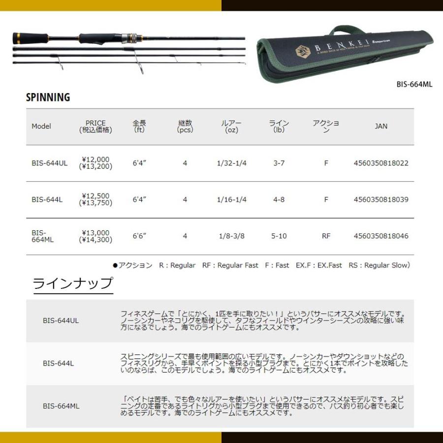 メジャークラフト 弁慶(BENKEI) ベイトモデル BIC-664MH 釣竿 送料無料｜masubitoshoten｜02