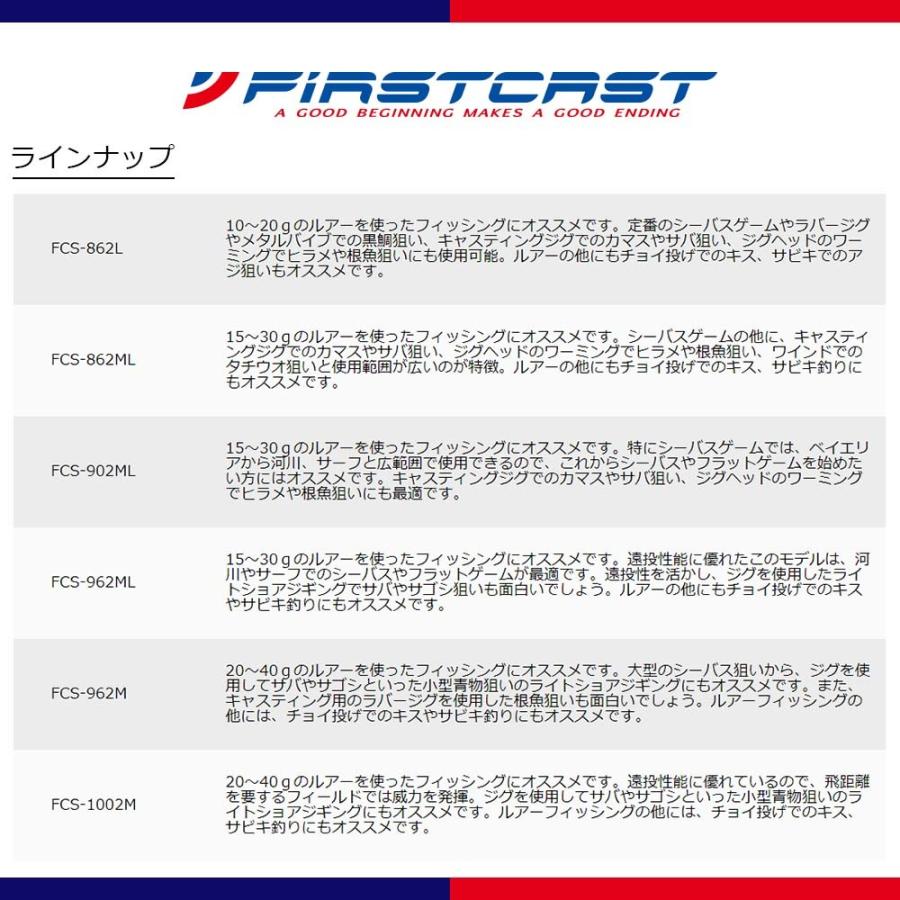 メジャークラフト ファーストキャスト シーバス&キャスティング FCS-862L 釣竿 送料無料｜masubitoshoten｜03