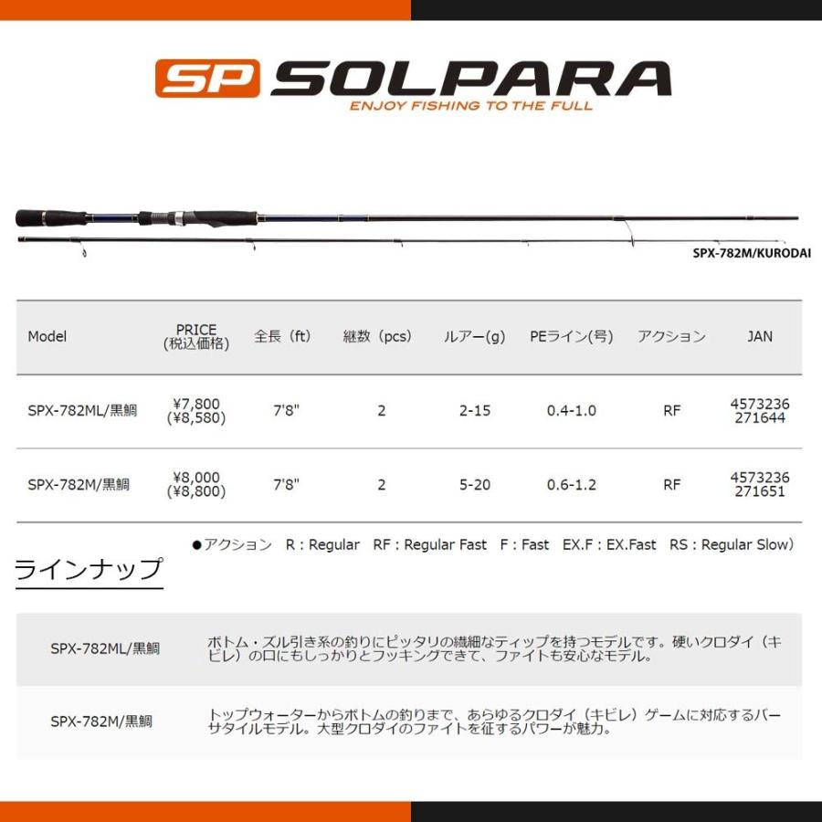 メジャークラフト ソルパラ クロダイモデル SPX-782ML黒鯛 釣竿 送料無料｜masubitoshoten｜02