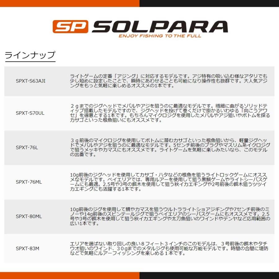 メジャークラフト ソルパラ 振出モデル SPXT-S70UL 釣竿 送料無料｜masubitoshoten｜04