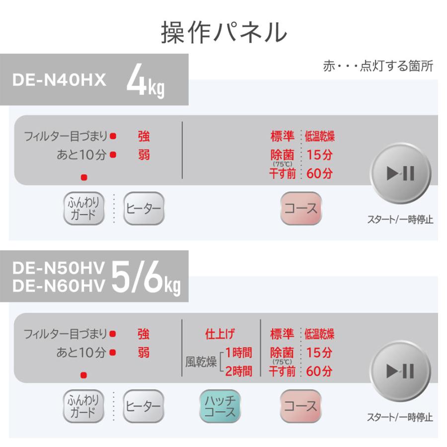衣類乾燥機 乾燥機 日立 6kg DE-N60HV ピュアホワイト 日本製 抗菌 乾燥機 衣類 乾燥 衣類乾燥 DE-N60HV-W_15