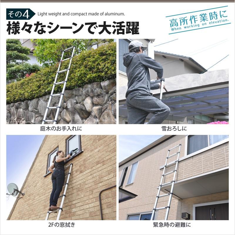 伸縮はしご はしご ハシゴ 伸縮 梯子 アルミ 製 便利 保証付き 安全