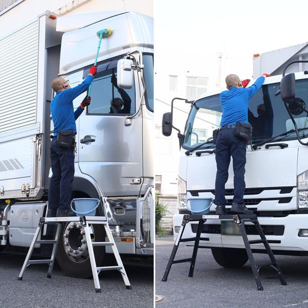 脚立足場 アルミ 脚立 足場 折りたたみ 踏み台 洗車台 洗車用脚立 ミニバン 便利 ステップ 安全ロック 滑り止め 作業台 足場台 踏台｜masuda-shop｜11