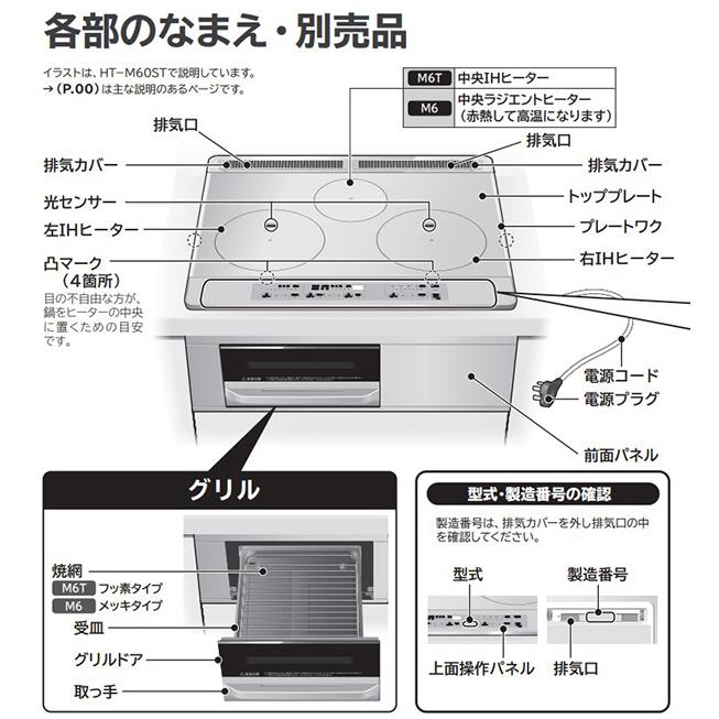 IHクッキングヒーター ビルトイン 日立 3口 幅60cm 200V 3口IH IHヒーター IH調理器 IHコンロ グリル HT-M60ST S シルバー｜masuda-shop｜07