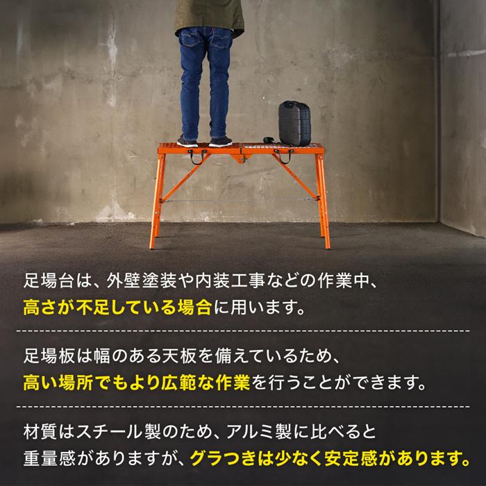 足場台 脚立足場 作業足場台 脚立 作業台 高さ調節 段差 120cm 足場台 脚立足場 作業足場台 脚立 作業台 高さ調節 段差 120cm