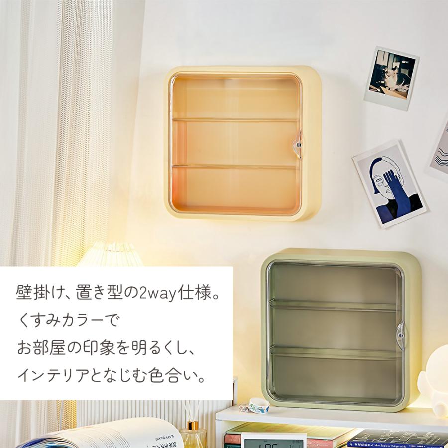 アクリル ディスプレイケース 3段 据置 壁掛け ウォールラック レトロ 美品 コレクションケース 3段 壁掛け 置き型 フィギュアケース