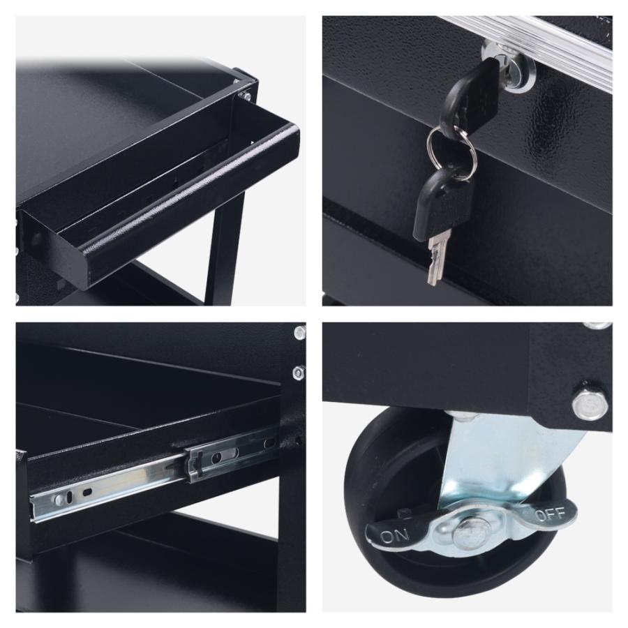 ツールワゴン ツールカート 3段 工具ワゴン 工具収納 キャスター付き