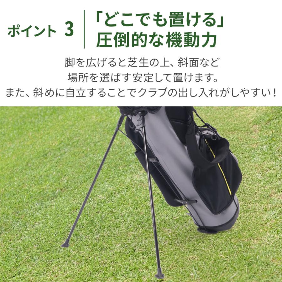 キャディバッグ ゴルフバッグ スタンド式 スタンド付き 軽量 9型 7分割