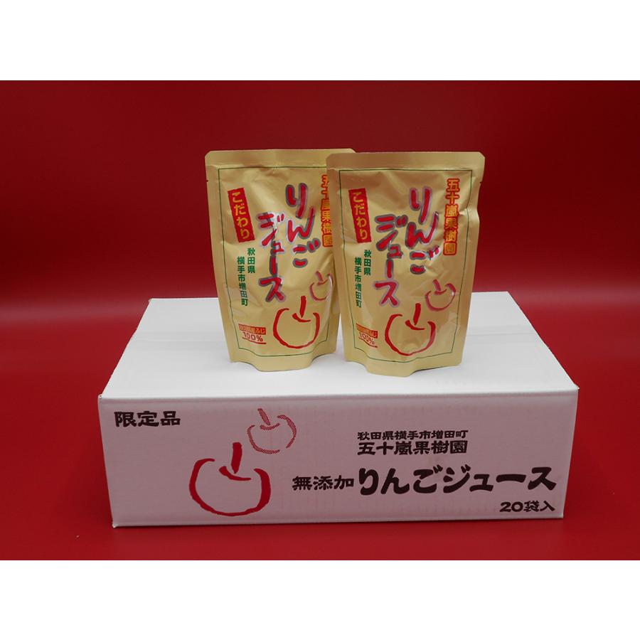 送料無料 五十嵐果樹園 無添加 ふじ りんごジュース 185g×20袋