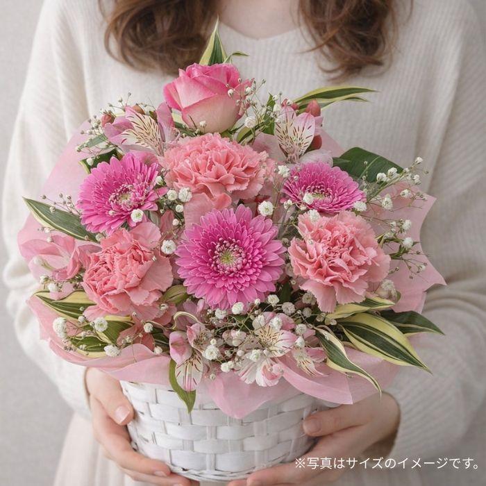 生花 フラワーアレンジメント ピンク系 卒業式 ホワイトデー バラ