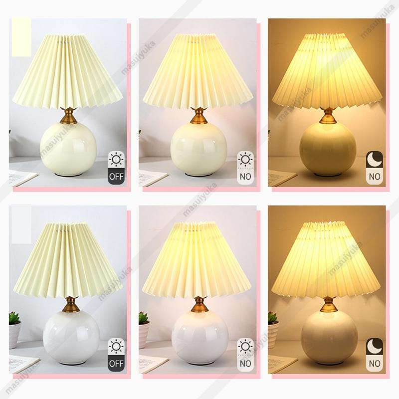 デスクライト 北欧 おしゃれ LED対応 姫系 テーブルランプ 布笠 傘型