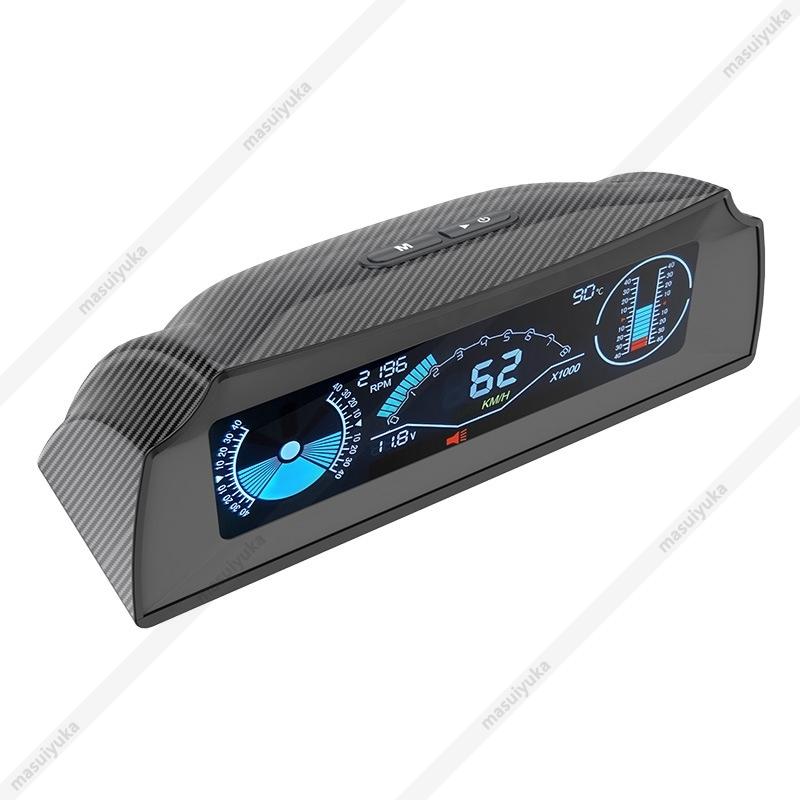 車の傾斜計 Hud 追加メーター サブメーター Obd 車載スピードメーター 警報機能 水温とバッテリー電圧を監視 車の仰角 ロール角を表示 スピードメーター 速度計