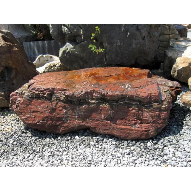 赤石 高さ約34cm 幅約145cm 庭石 景石 銘石 和風 庭園 赤玉石 天然石