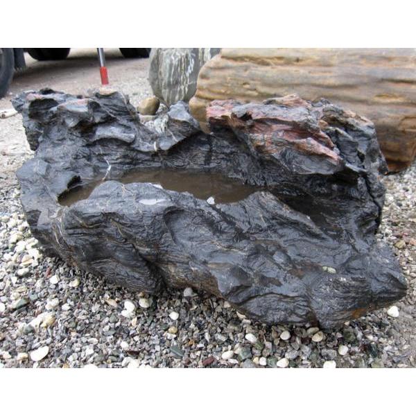 庭石 景石 天然石 黒色 鑑賞石 約33cm 太胡石 たまり石 天然石 景石 約190kg 造園 庭石 鑑賞石 : 総合美術