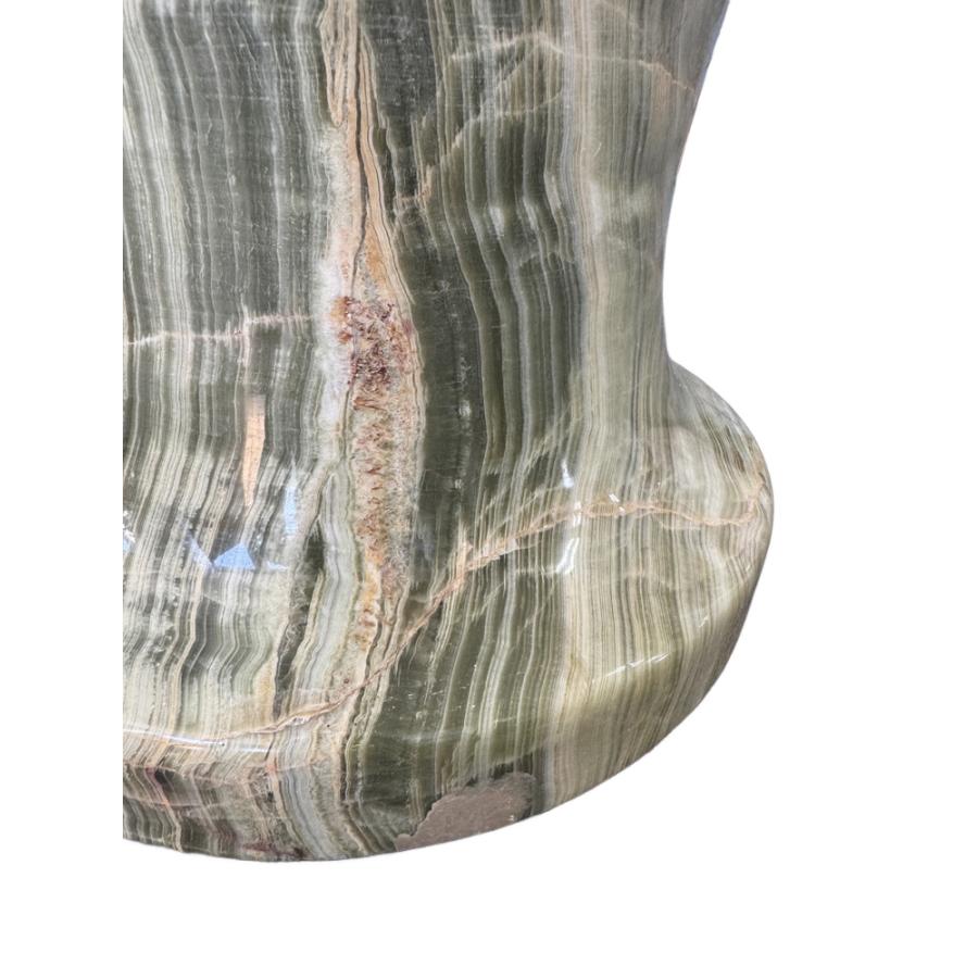 特大 グリーン オニックス 花瓶 A H95cm 最高級 サンルイス 縞 瑪瑙