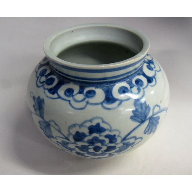 李朝 青花 菊花文壺 古美術 朝鮮 高さ10cm 韓国 染付 小壺 美品 陶磁器 インテリア 美術品 花生 コレクション 装飾品 置物 花入れの画像