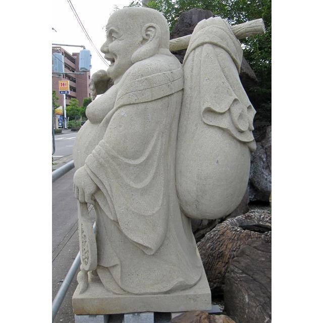 七福神【布袋】 天然砂岩彫刻 石像 和尚 店舗展示品 開運 置物 オブジェ 高さ約1m60cm 幅約75cm 奥行約1m5cmの画像