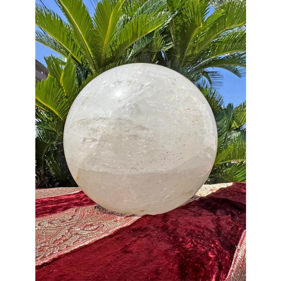 天然水晶 大きい 丸玉 珠 7.9kg 送料無料 大きい 水晶玉 天然石 鉱物 石 特大 結晶 塊 パワーストーン クォーツ スフィア 置物 風水 浄化_5