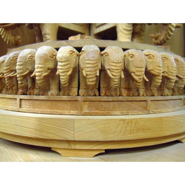 仏像 普賢延命菩薩 厨子入り 全高1m8cm 檜木地仕上 木彫り 彫刻 延命長寿 仏像販売 伝統工芸 仏教アート 木製仏像 精巧な彫刻の画像