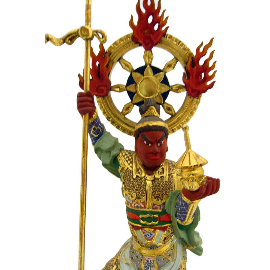 毘沙門天像 極彩色 全高39cm 仏像 七福神 多聞天 極彩色仏像 風水 開運 四天王 北方天 心願成就 必勝祈願 除災招福 商売繁盛 金運 厄除けの画像