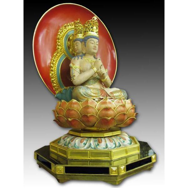 四面大日如来 座像 截金彩色 木彫 仏像 彫刻 仏教美術 高さ1m 木彫 仏像販売 彫刻 仏教美術 大乗仏教 工芸品 置物 コレクション 木造の画像